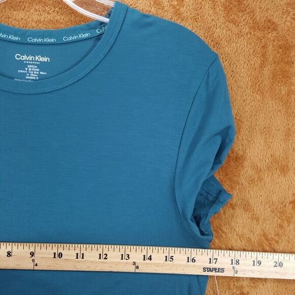 CALVIN KLEIN Sleepwear Mens Small Blue Pullover Crew Short Sleeve Tee Ultra Soft - Picture 4 of 6